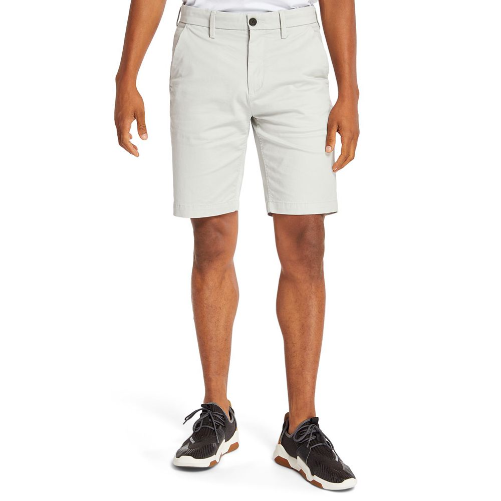 Timberland Mens Shorts Squam Lake Straight Fit Stretch Chino - White - India VH9384651